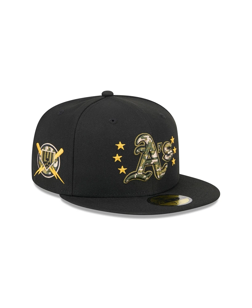 New Era Men's Black Oakland Athletics 2024 Armed Forces Day On-Field 59FIFTY Fitted Hat