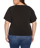 Belldini Black Label Plus Cutout Detail Knit Top