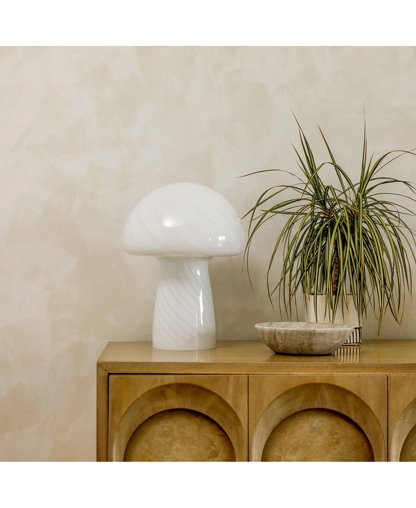 Mushroom Frosted Glass Led Table Lamp (13")