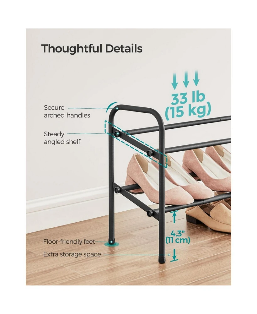 Slickblue Expandable Shoe Rack, Metal Shoe Shelf Storage, Adjustable Shoe Organizer for 8-20 Pairs of Shoes