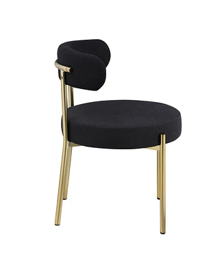 Set of 2 Mid-Century Modern Boucle Dining Chairs