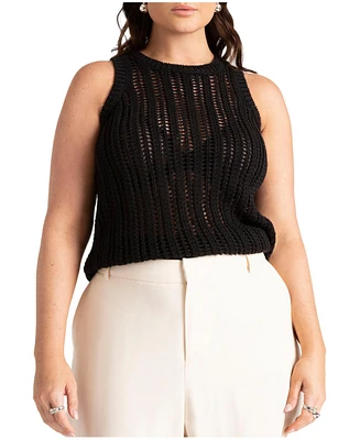 Eloquii Women's Crochet Knitted Tank