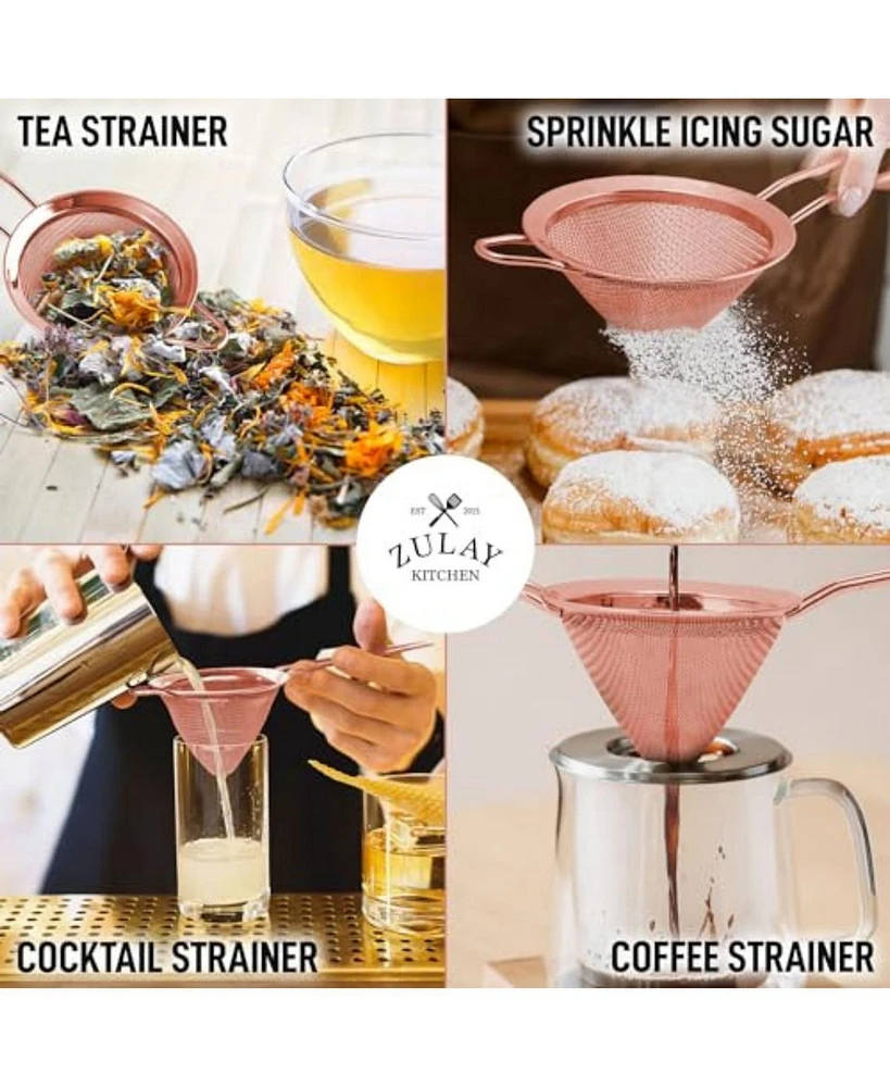 Cone Shaped Cocktail Strainer For Cocktails, Tea Herbs, Coffee & Drinks