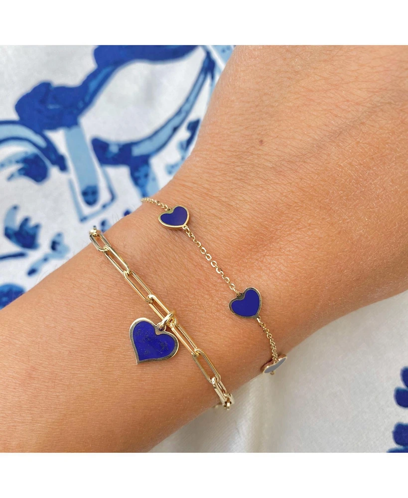 The Lovery Lapis Heart Charm 14K Gold millimeters