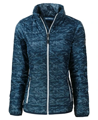 Cutter & Buck Women's Rainier PrimaLoft Eco Insulated Full Zip Printed Puffer Jacket