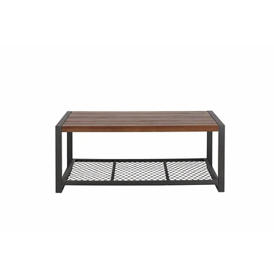 Console Coffee Table With A Natural Reclaimed Wood Finish, For Living Room