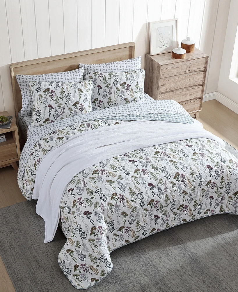 Eddie Bauer Flower Field Reversible Piece Quilt Set