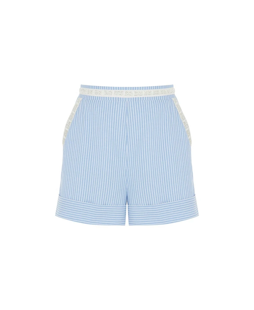 Nocturne Women's High Waisted Striped Mini Shorts