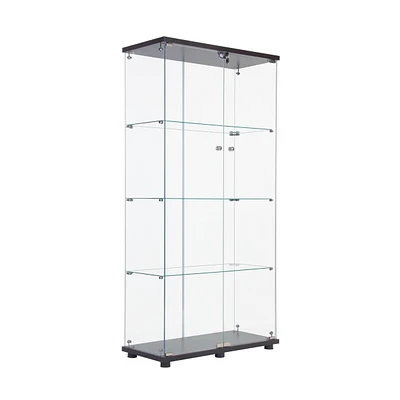 Two Door Glass Cabinet Glass Display Cabinet With 4 Shelves