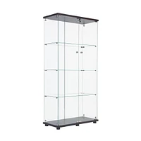 Two Door Glass Cabinet Glass Display Cabinet With 4 Shelves