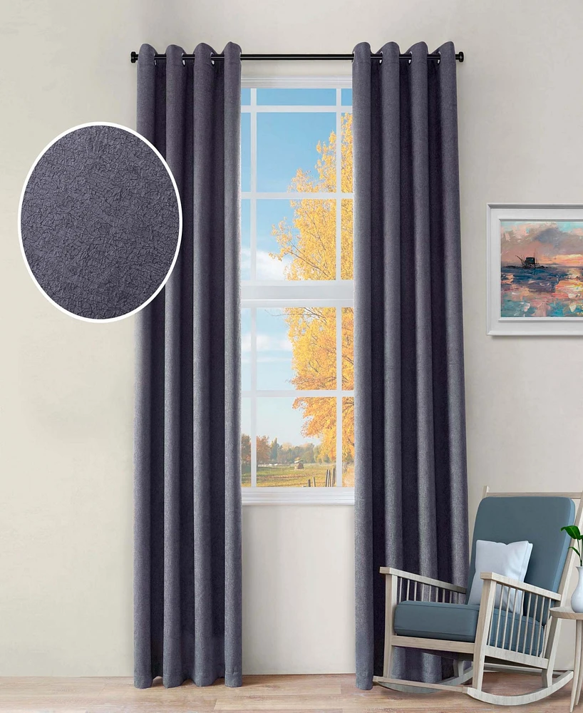 Superior Senna Textured Curtain Set of Panels with Grommet Header