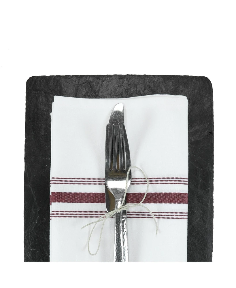 Arkwright Home Mariposa Bistro Dinner Napkins (12 Pack), 18x22, Soft Spun Polyester, Striped Color Options