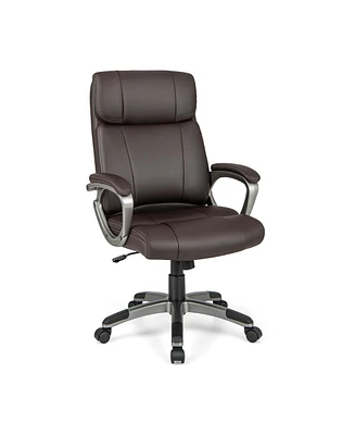 Ergonomic Office Chair Pu Leather Executive Swivel with Upholstered Armrests
