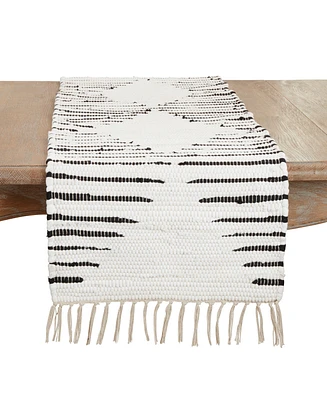 Saro Lifestyle Artisanal Diamond Chindi Table Runner, 16"x72"