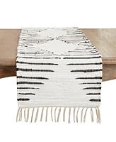 Saro Lifestyle Artisanal Diamond Chindi Table Runner, 16"x72"