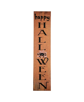 Northlight 36" Orange Happy Halloween with Spider Wooden Porch Board Sign Decoration