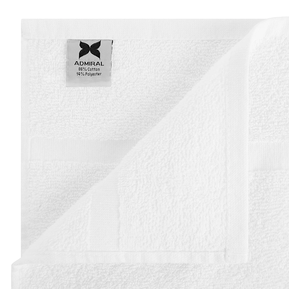 Arkwright Home Admiral Hand Towels (12 Pack), 16x27 in., Cotton Poly Blend, White