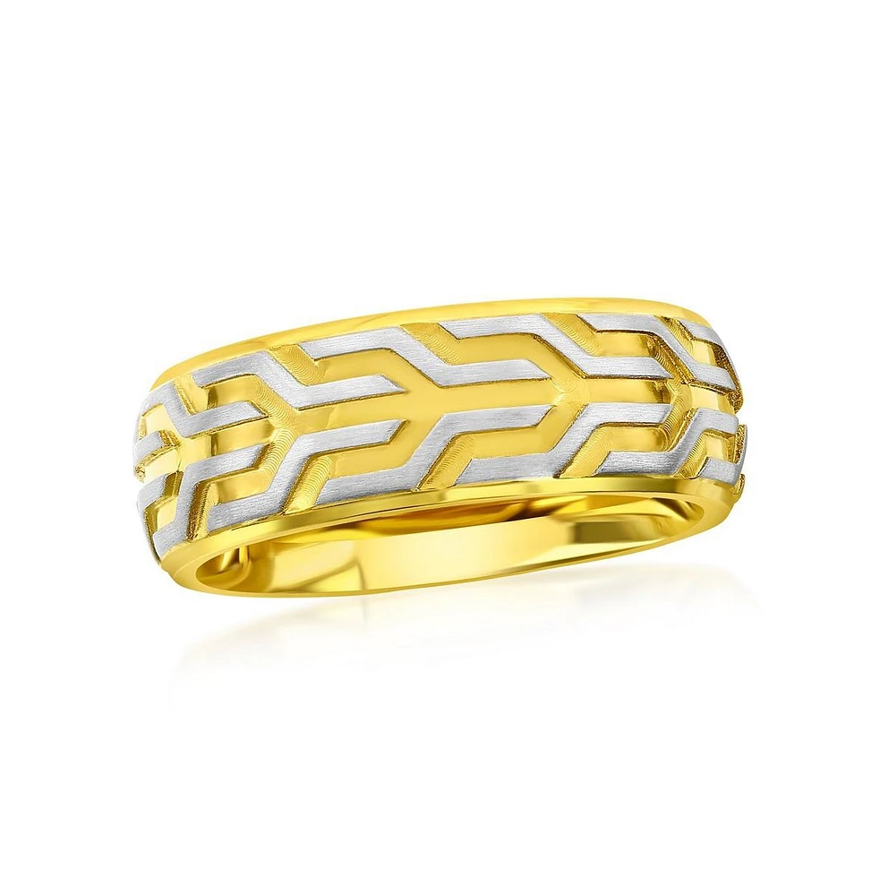 Stainless Steel Gold and Silver Designed Ring