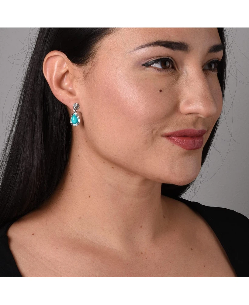 American West Jewelry Sterling Silver Gemstone Drop Earrings