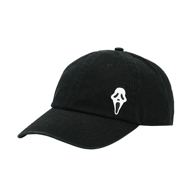 Ghostface Men's Dad Plain Black Embroidered Patch Hat with pre-curved bill for Men