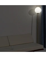 Luna Sophisticated Led Standing Floor Lamp with Frosted Glass Globe (65")
