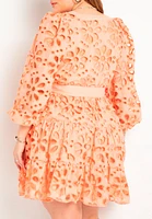 Eloquii Plus Tiered Eyelet Mini Dress