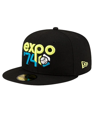 New Era Men's Black Spokane Indians Theme Night Expo '74 59FIFTY Fitted Hat