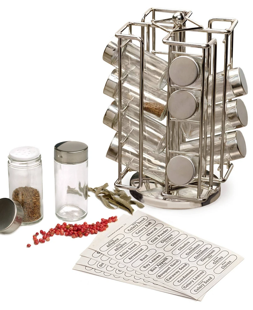 Rsvp International 101 Piece 5.75" x 10.5" Revolving Spice Rack Jar Set