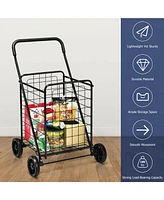 Costway Folding Shopping Cart Utility Trolley Portable For Grocery Laundry Travel