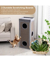 4-Story Cat House 39'' Cat Condo with Scratching Posts & 4 Soft Plush Cushions