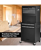 High Capacity 6-Drawer Rolling Tool Chest Storage Cabinet Toolbox Combo