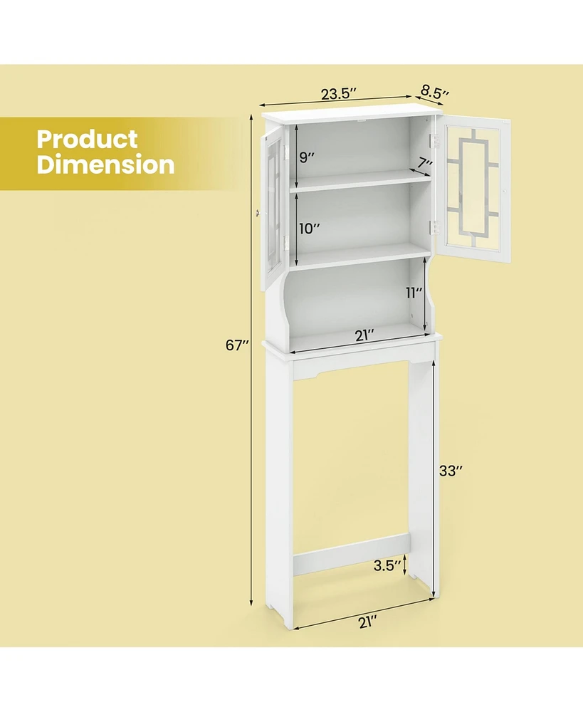 Bathroom Spacesaver Over the Toilet Door Storage Cabinet Tower Organizer