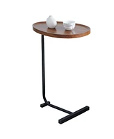 Brown Cshaped Side Table, Small Sofa Table For Living Room