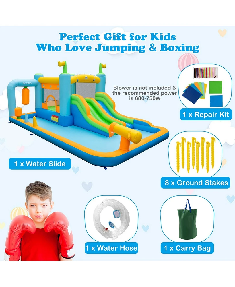 Inflatable Water Slide Giant Kids Bounce House Park Splash Pool without Blower