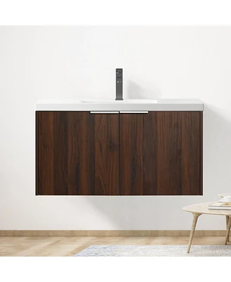 36" Modern Design Floating Bathroom Vanity with Soft Close Doors