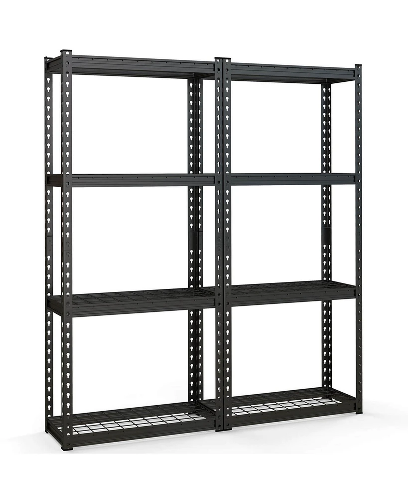 4 Pcs 4-Tier Metal Shelving Unit Heavy Duty Wire Storage Rack with Anti-slip Foot Pads