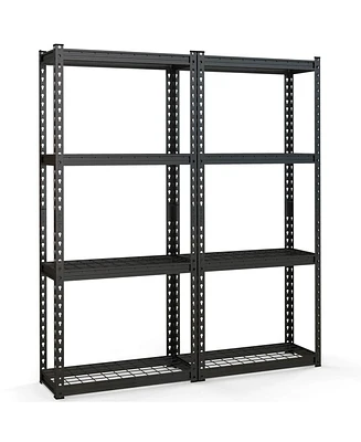 4 Pcs 4-Tier Metal Shelving Unit Heavy Duty Wire Storage Rack with Anti-slip Foot Pads