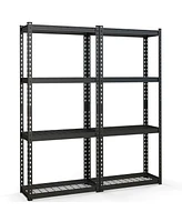 4 Pcs 4-Tier Metal Shelving Unit Heavy Duty Wire Storage Rack with Anti-slip Foot Pads