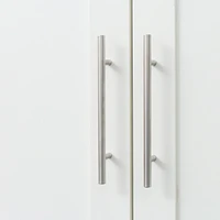High Wardrobe And Kitchen Cabinet With 2 Doors And 3 Partitions To Separate 4 Storage Spaces, White