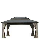 10' X 14' Hardtop Gazebo, Aluminum Metal Gazebo