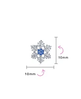 Bling Jewelry Petite Holiday Cz Cubic Zirconia Snowflake Stud Earrings Sterling Silver