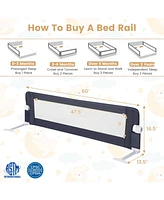 Slickblue Kids Bed Rail Guard with Adjustable Strap and Fold-Down Design for Easy Access