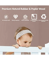 Classic Wooden Toddler Bed with 2 Guardrails, Converts for Growing Kids