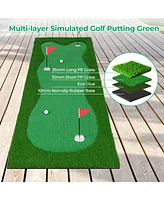 10 x 3.3 Ft Golf Putting Green Professional Golf Training Mat with 2 Golf Balls