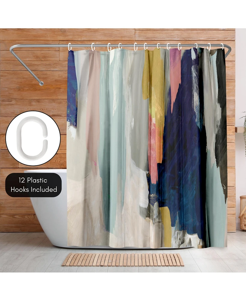 71x74 Abstract Shower Curtain - Somber by Pi Creative Art