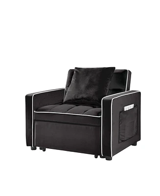 Adjustable Sofa Bed Chair: Black Futon Recliner