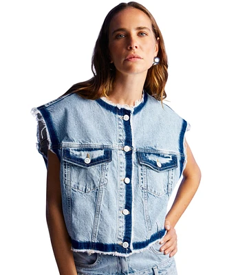 Nocturne Women's Fringed Jean Vest