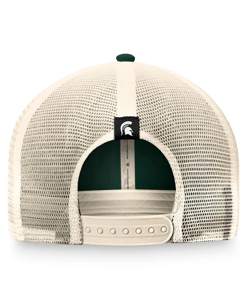 Top of the World Men's Green Michigan State Spartans Refined Trucker Adjustable Hat