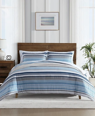 Closeout! Nautica Bradlee 3 Piece Comforter Set, King