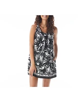 Beach House Style Palm Print Colette Adjustable Tank Dress